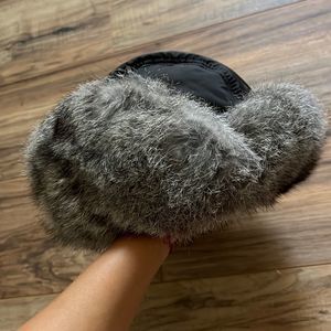 BEAUTIFUL WINTER HAT WITH RABBIT FUR